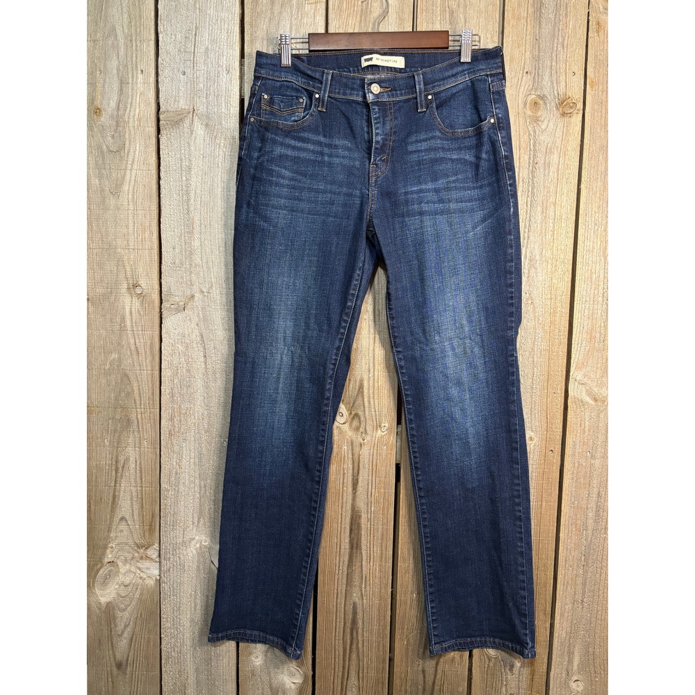 Levis 505 Straight Leg Jeans Women's 30x30 Dark Wash Flap Pocket Denim